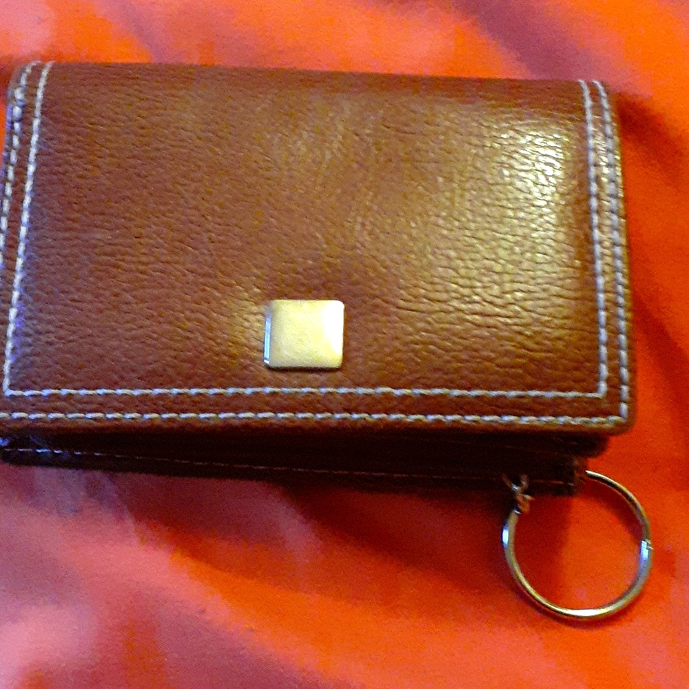 Small brown keychain wallet